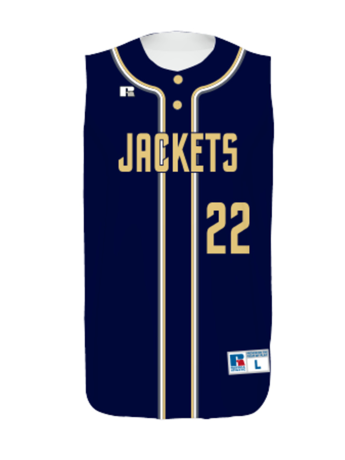 Sublimated Sleeveless Two-Button Performance Mesh Baseball Jersey Thumbnail