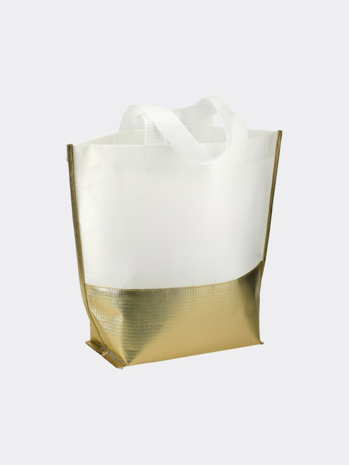 Large Laminated Metallic Bottom Tote Thumbnail