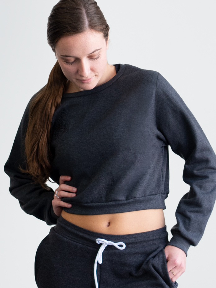 Studio Essentials Ladies Crewneck Crop Sweatshirt Thumbnail